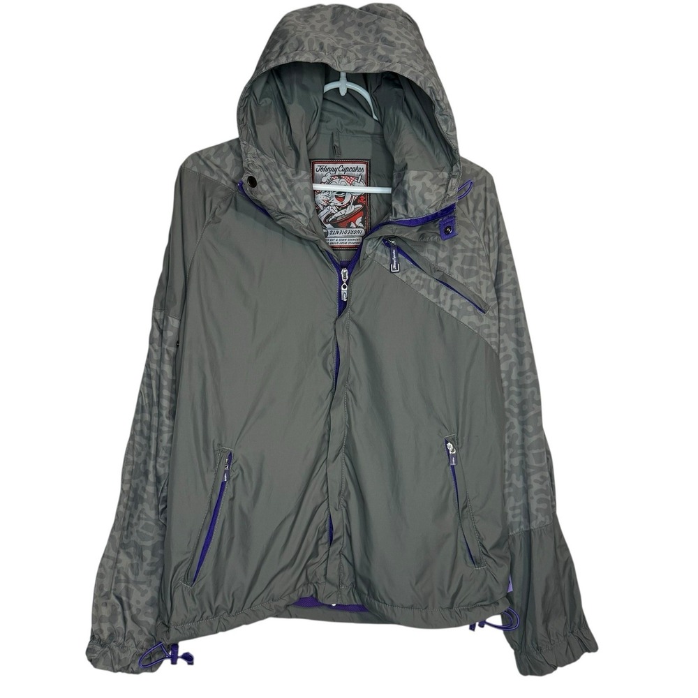 Johnny Cupcakes Jacket‎ S Camo Bakery Hooded Windbreaker Outdoors Camping Hiking